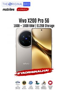 Vivo X200 Pro 5G - 16GB RAM - 512GB Storage - PTA Approved - 12 Months Warranty - Black - The Original Bro Mobiles - TOB28